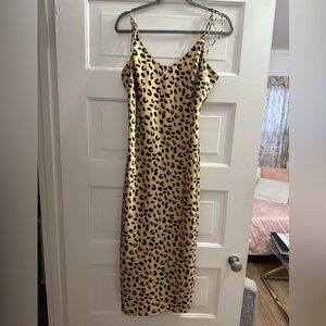Leopard Print Slip Dress